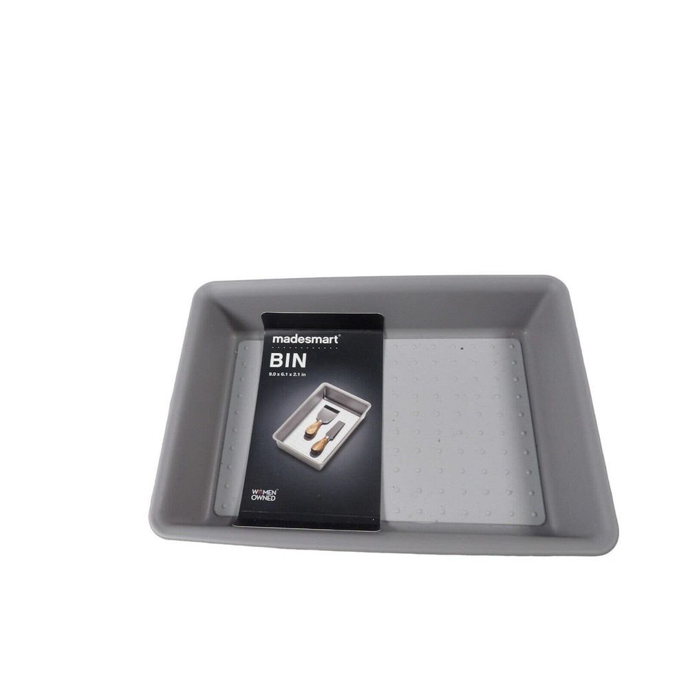 Madesmart Gray Plastic One Compartment Non-Lidded Rectangular Storage Bin